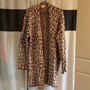 Animal print cardigan sweater XL
